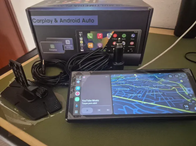 Multimedia automotivo Android auto carplay camera de seguranca