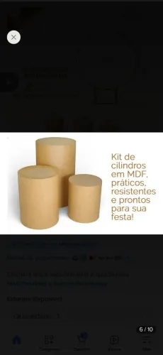 kit de cilindros decorativos em MDF, ideal para festas e eventos.