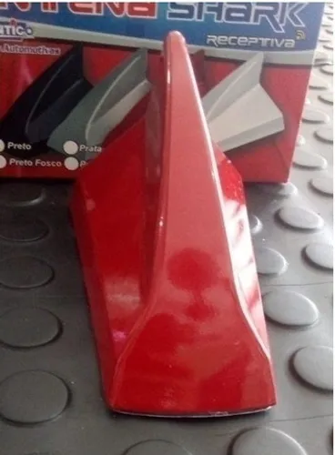 Antena Barbatana Shark Tubarão c sinal radio core vermelho preto Fosco Prata branco cltm