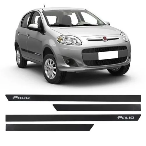 Jogo Friso Lateral Borrachão Preto  - Fiat Palio Way Fire G5  C/ Nome