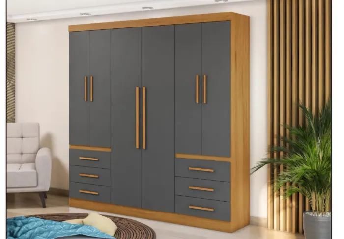 Guarda-roupa 6 portas 6 gavetas 