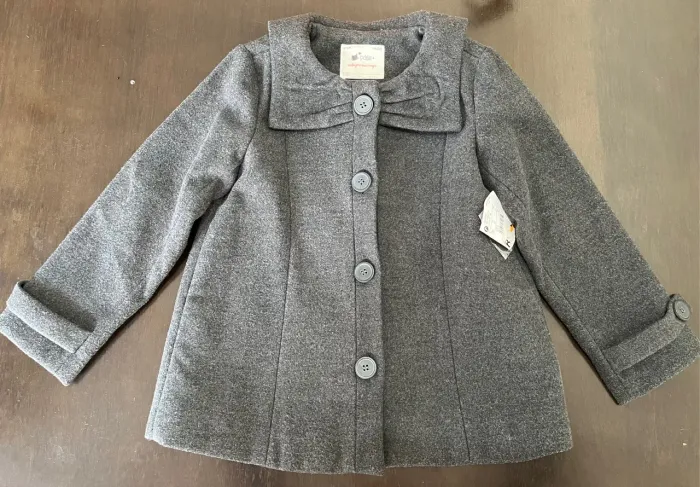 Casaco Infantil Feminino Cinza com Laço