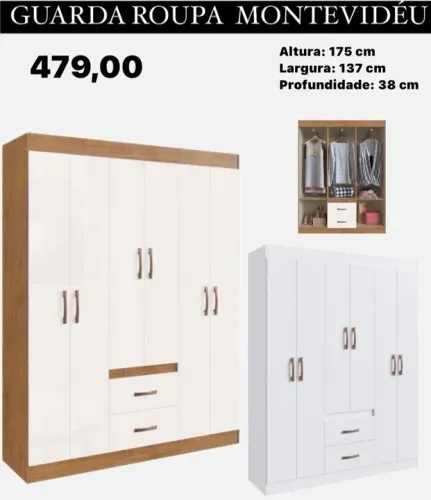 Guarda-Roupa Montevidéu 6 Portas / ENTREGA HOJE !!!