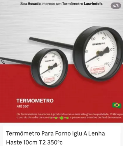 Termômetro para Forno Iglu a Lenha
