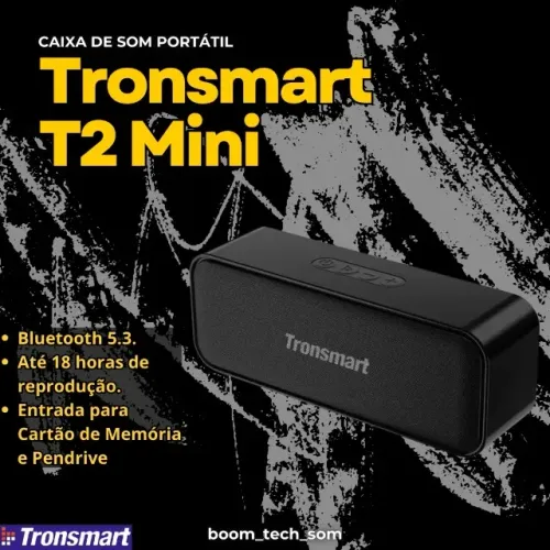 Caixa de Som Tronsmart T2 Mini | Garantia | Portátil e Leve | Pronta Entrega