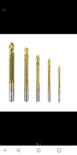 0Kit 5 Brocas Espiral Corte Lateral Madeira Metal Ferramentas