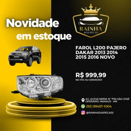 Farol L200 Pajero Dakar 2013 2014 2015 2016 Novo 