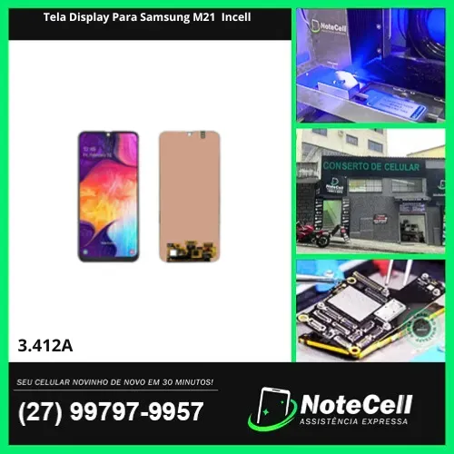 Tela Display Para Samsung M21  Incell- Instalação Expressa Em 30 Minutos!