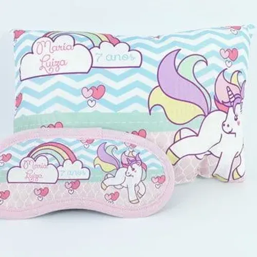 Kit Tapa olho + almofada 25×35 centímetros personalizada