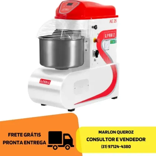  Amassadeira Espiral Geração 2 Digital 25 Kg Monofásica 2 Velocidades 