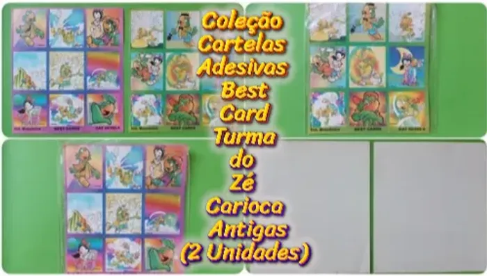 Cartelas Adesivas Best Cards Desenho Zé Carioc. Antigas