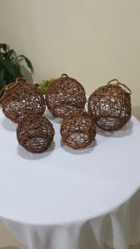 Luminária Pendente De Teto Lustre Rústico Cipó