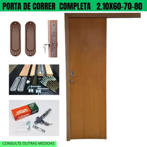 kit porta de correr trilho 2.00 - para portas de 60-70-80p