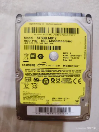 R$ 150,00 ACEITO PROPOSTA HD 2.5 SATA, 1 tera, Usado. <br>