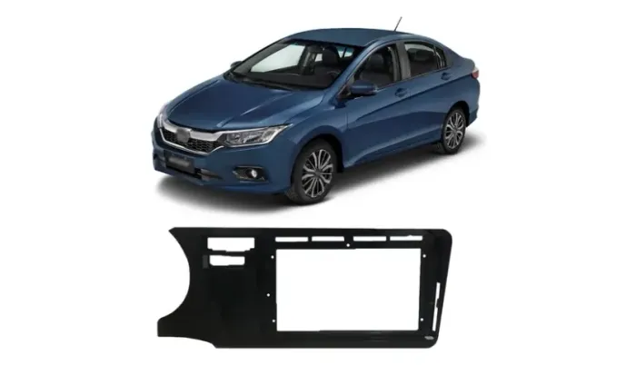 Moldura Acabamento Som Painel Multimídia 2din 9 Polegadas Honda City 2014 - 2021 Black