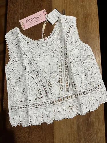 Blusa infantil renascença  Branca Artesanal