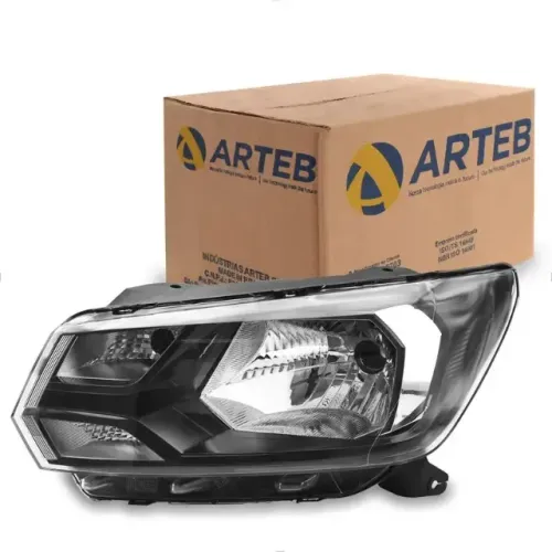 FAROL LADO ESQUERDO H4 MONOPARABOLA MASCARA NEGRA GOL VOYAGE SAVEIRO G7 17> ARTEB