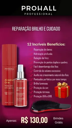 kit Absolut One & Absolut Oil + 2 Brindes Apenas: R$130,00