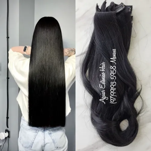 Mega hair Preto ondulado tic tac