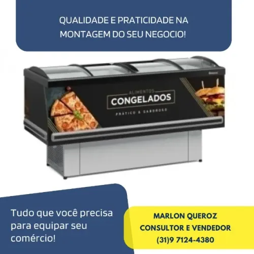 Ilha de Congelados Gelopar Vidro Curvo 2M
