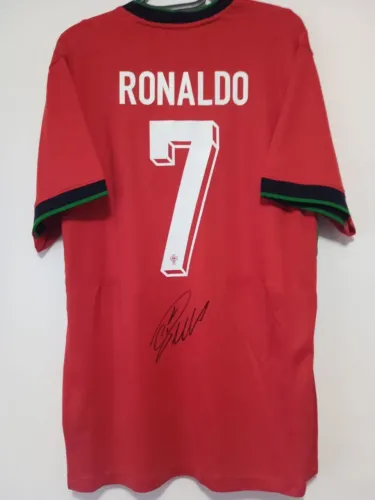Camisa Portugal.Euro 24 #7 Ronaldo Autografada Certificada