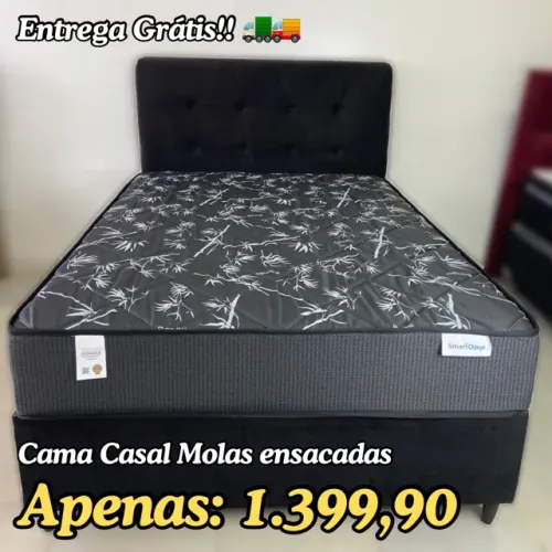 Cama Box Casal Molas ensacadas