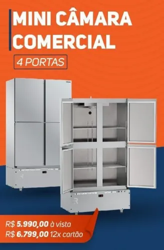 Mini Câmara Geladeira Comercial 4 Portas - R$ 5.799,00 à vista