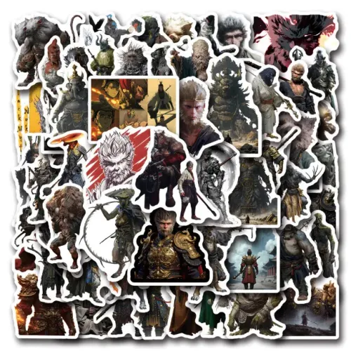 Kit 55 Adesivos de Black Myth - Wukong - Autocolantes Pcs Peças Unidades Soulslike