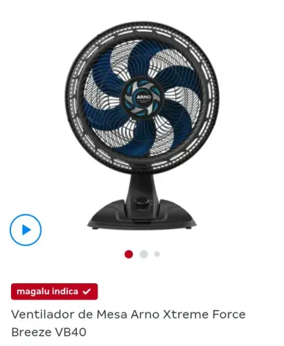 Ventilador de mesa Arno vb40 Xtreme breeze 110v