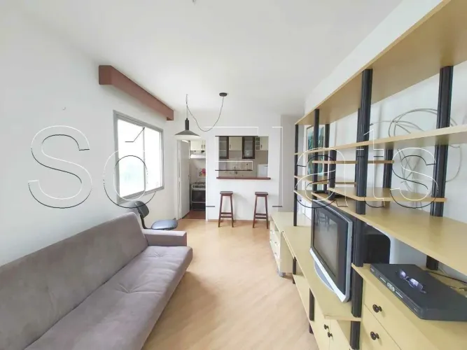 Flat Ambassador, mobiliado e disponível para venda com 41m², 01 dorm e 01 vaga