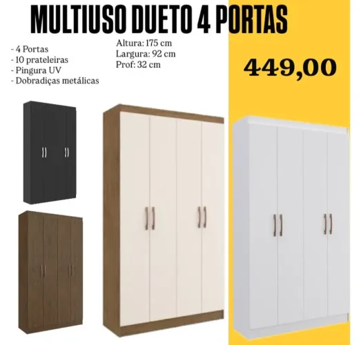 Sapateira multiuso 4 portas 92CM - ENTREGA HOJE !!! 