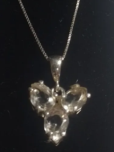 Pingente CRISTAL Gotas sem inclusões em Prata 925.