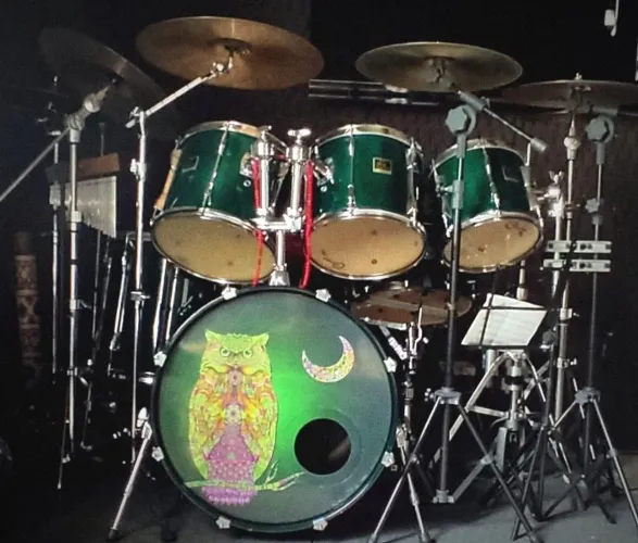 Bateria Yamaha Stage Custon - 1ª Geração - Green Esmeralda - 5 Peças 