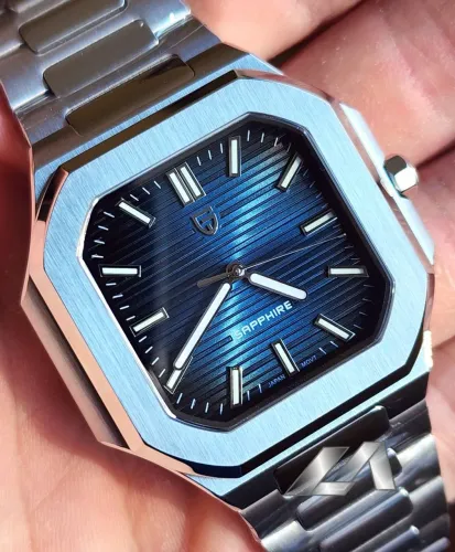 Relógio Pagani Design Patek Cubitus Azul PD-YS019 Nautilus Safira