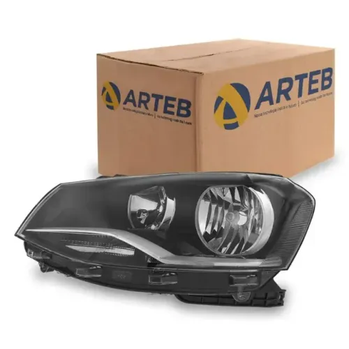 FAROL LADO ESQUERDO H7 H1 BIPARABOLA MASCARA NEGRA GOL SAVEIRO VOYAGE G6 13>16 ARTEB