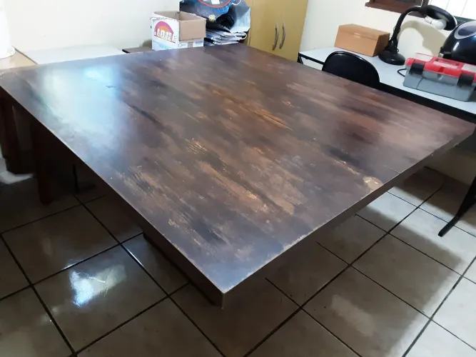 Mesa de jantar em mdf, 1,40 x 1,40 cm
