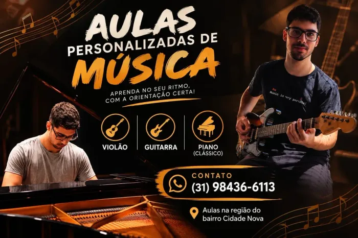 Aulas de Violão, Guitarra e Piano em Belo Horizonte - Personalizadas!