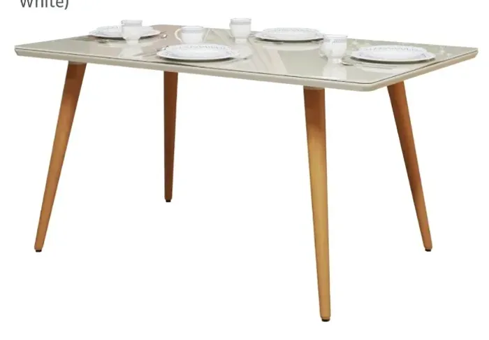 Mesa de Jantar retangular off white 1,30 x 0,80 x 0,78 (altura)