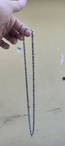 Cordão de prata , 66cm , modelo peruano.