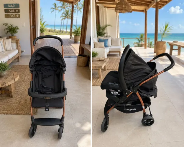 Carrinho de bebe + bebe conforto Burigotto Rose gold