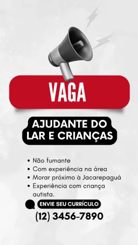 Ajudante lar e crianças - 3ª e 5ªa feira