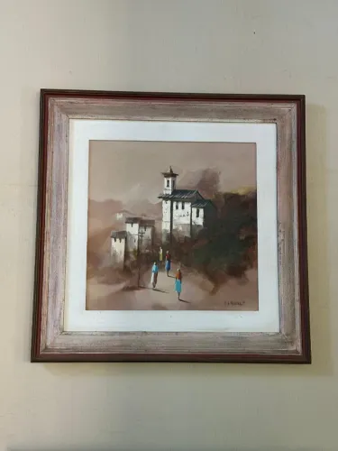 Marco Antônio Moreira - Paisagem Mineira - óleo sobre tela 92x92 cm - 1983