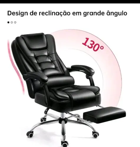 Cadeira de couro para escritório presidente ergonômica com rodinhas NOVA NA CAIXA