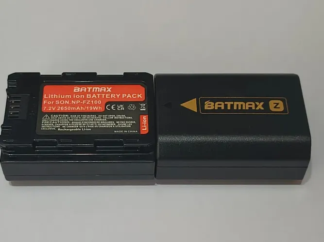 Kit 2 Baterias Fz100 2650 Mah Para Sony Fx30 A7Cii A7RIII A6600 A9S + Carregador Duplo