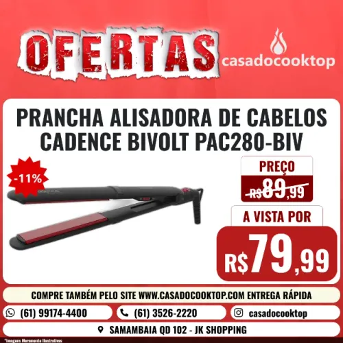 PRANCHA ALISADORA DE CABELOS CADENCE BIVOLT PAC280-BIV