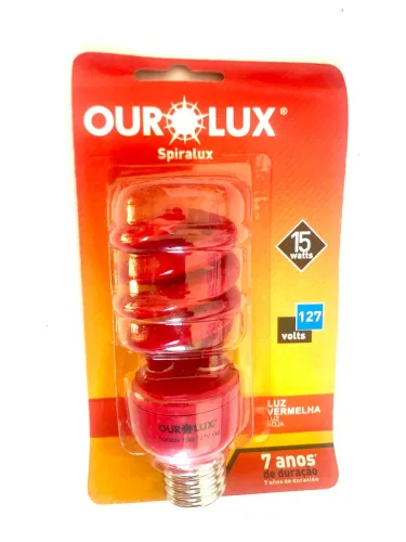Kit 3 lampadas espiral 15x127v vermelha