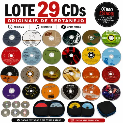 Kit Sertanejo 29 CD?s + 4 DVD?s - Todos originais