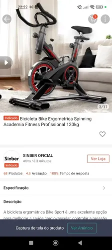 Bicicleta ergométrica spinnig