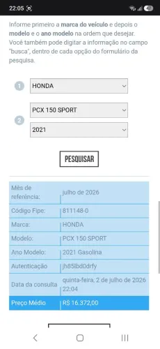PCX SPORT 150CC 2021 CINZA/AZUL