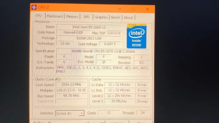 Processador Xeon 2670 v3
